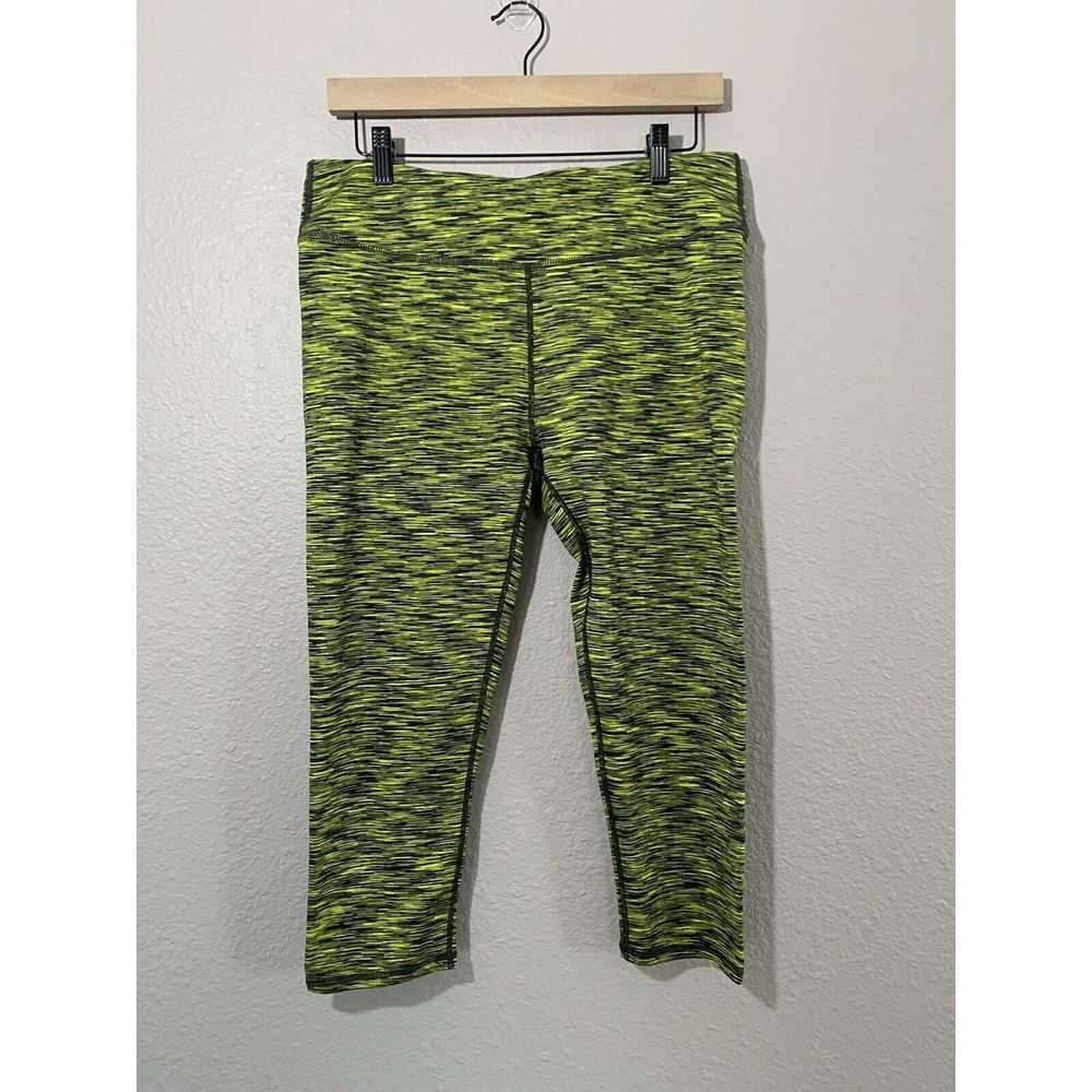 Fabletics Neon Green and Black Capri Leggings